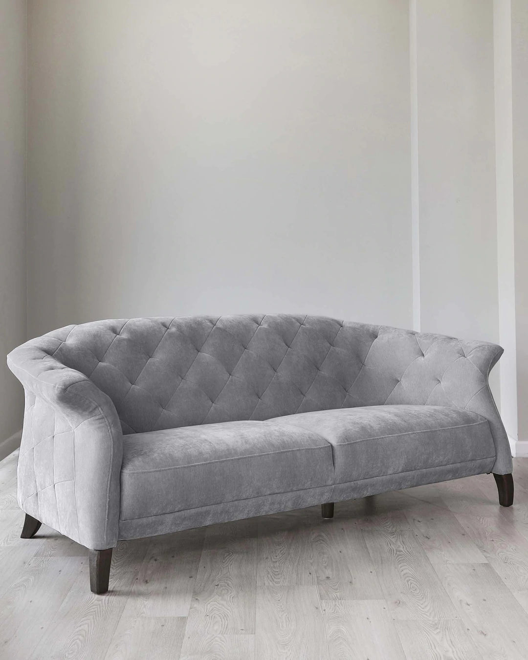 3 Seater Fabric Sofa with Wooden Legs -