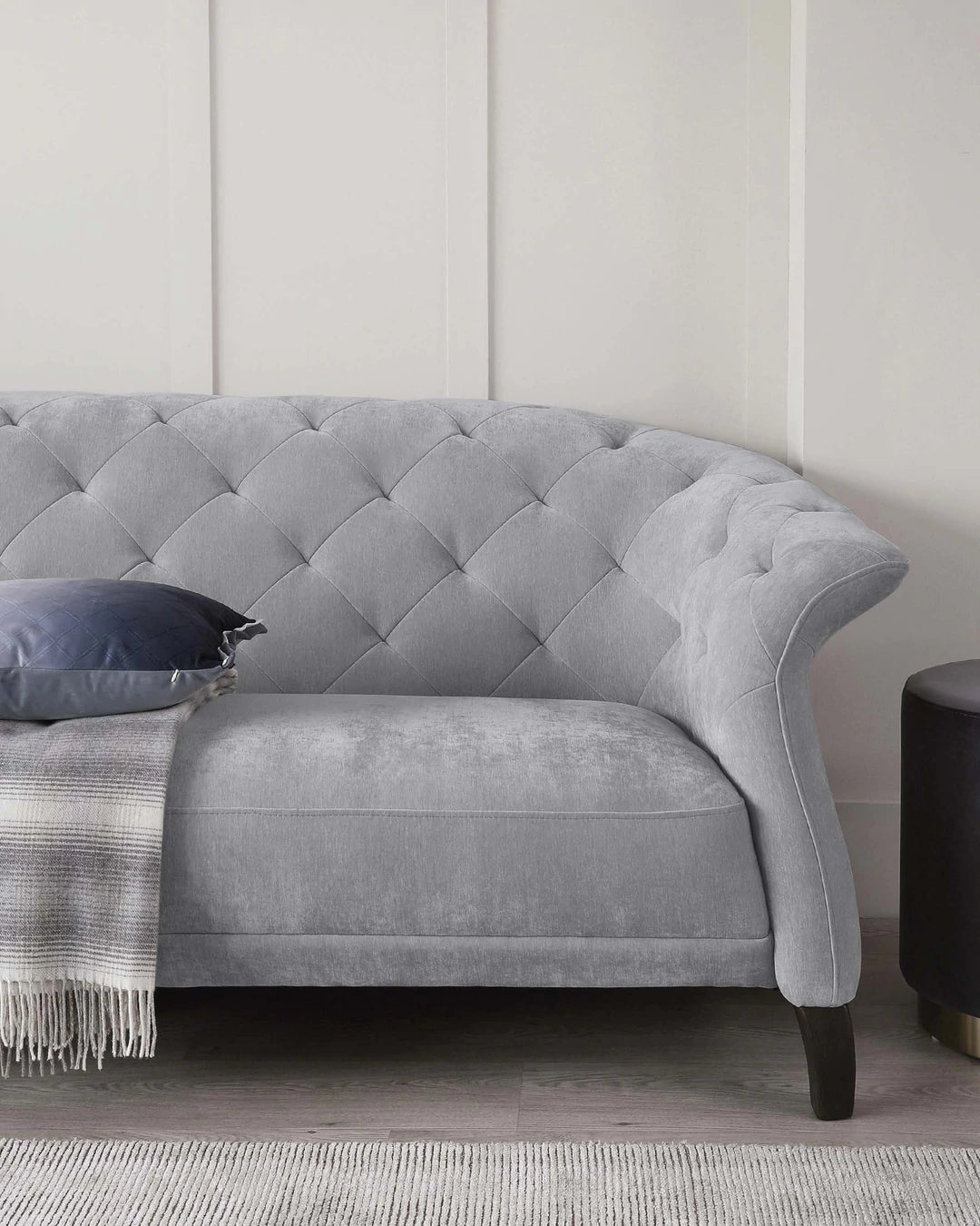3 Seater Fabric Sofa with Wooden Legs -
