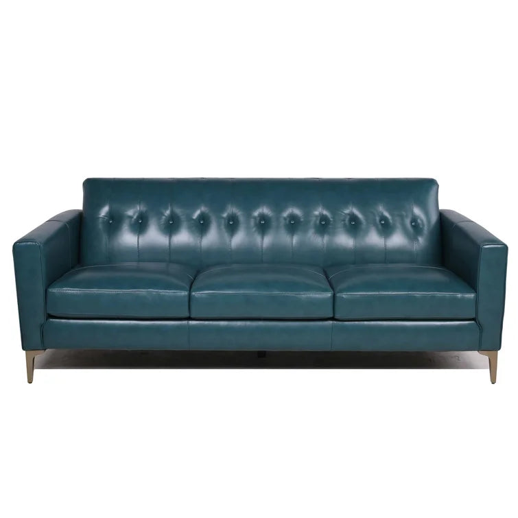 3 Seater Leatherette Sofa with Metal Legs -