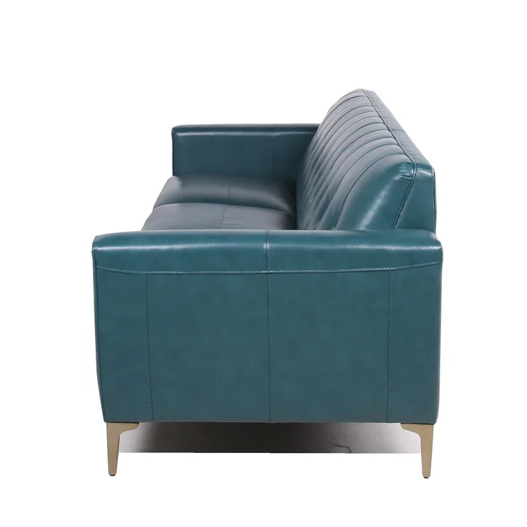 3 Seater Leatherette Sofa with Metal Legs -