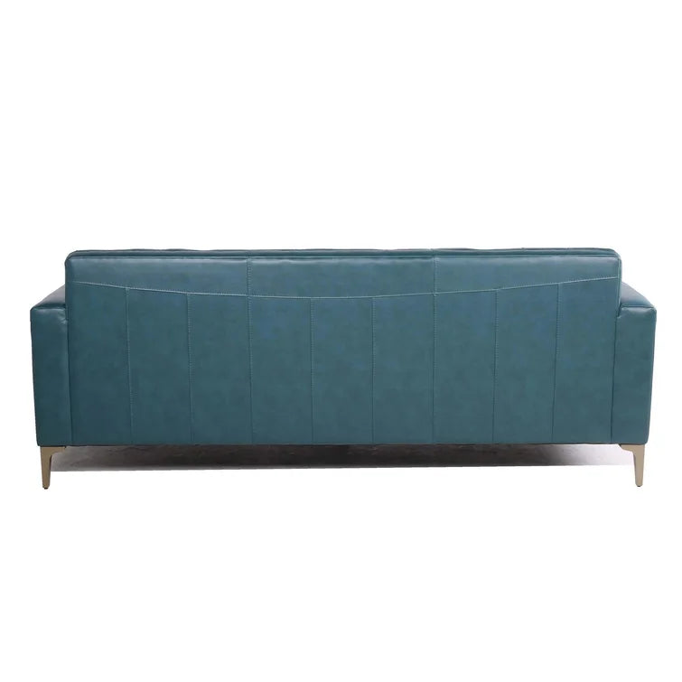 3 Seater Leatherette Sofa with Metal Legs -