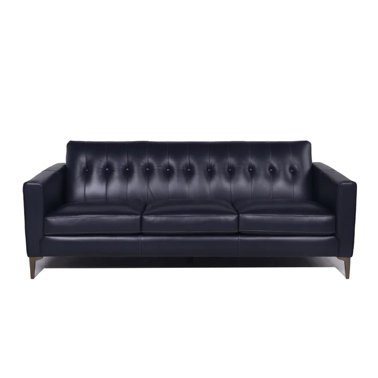 3 Seater Leatherette Sofa with Metal Legs -