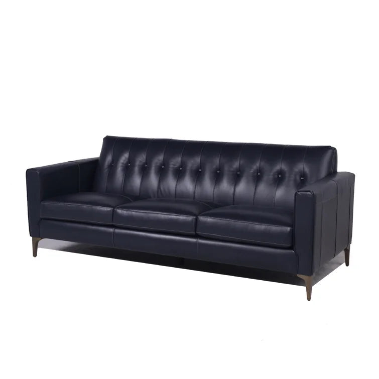 3 Seater Leatherette Sofa with Metal Legs -