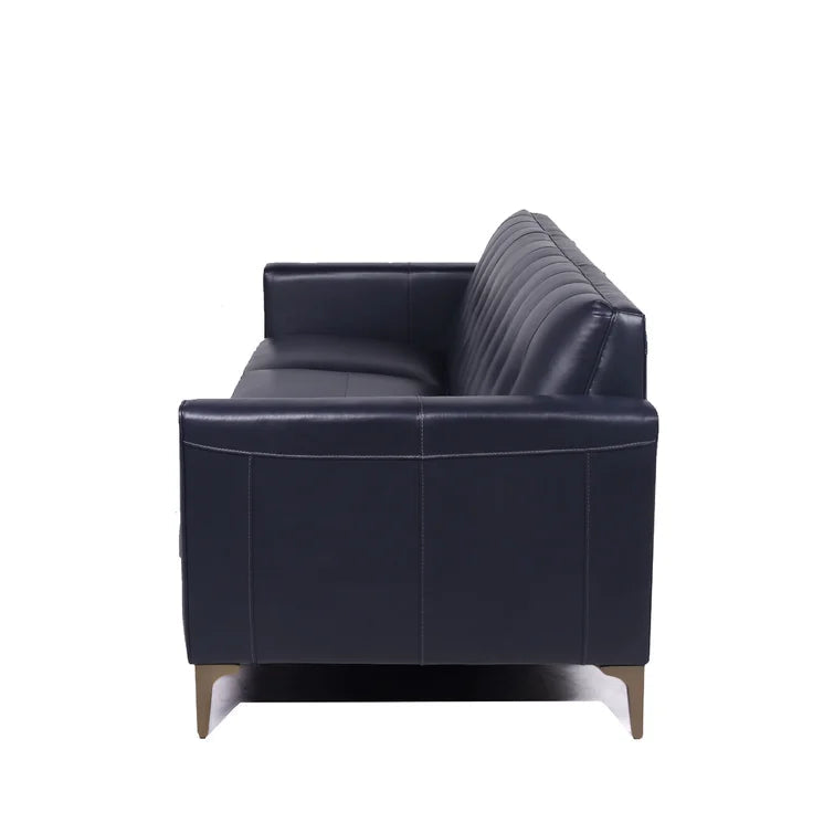 3 Seater Leatherette Sofa with Metal Legs -