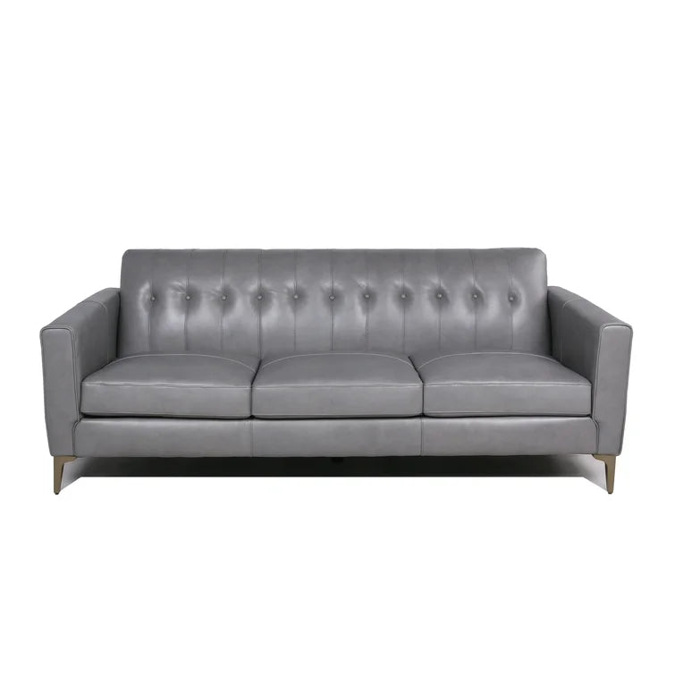 3 Seater Leatherette Sofa with Metal Legs -