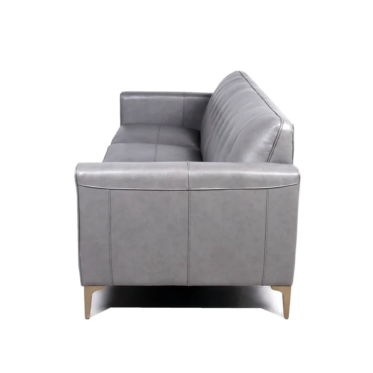 3 Seater Leatherette Sofa with Metal Legs -