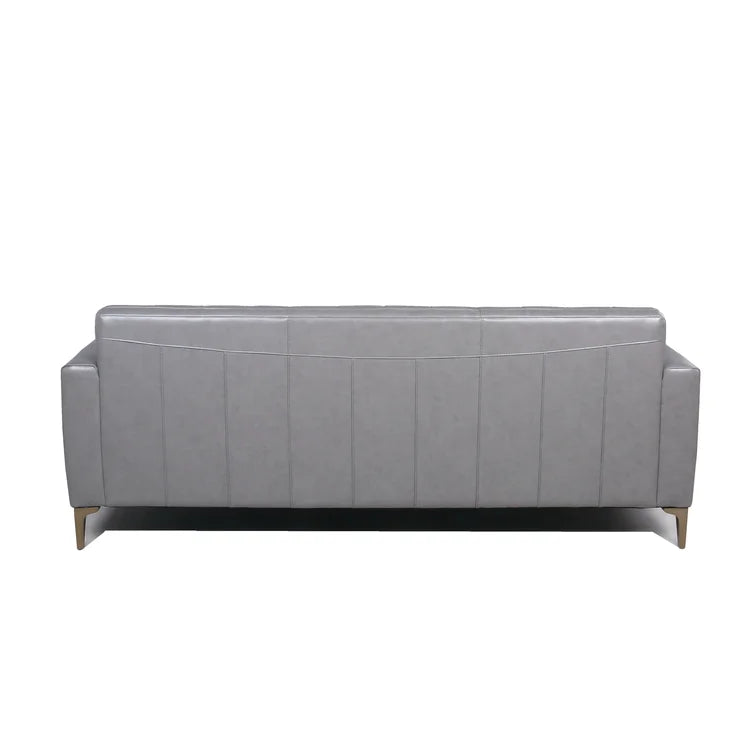 3 Seater Leatherette Sofa with Metal Legs -