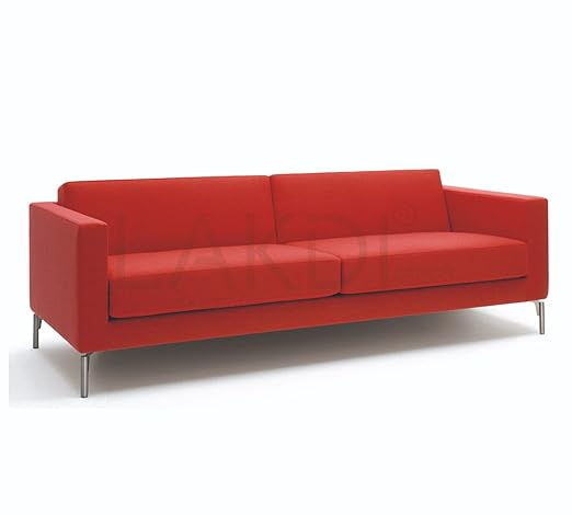 3 Seater Sofa Metal Chrome Legs Base Cushioned -