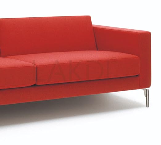 3 Seater Sofa Metal Chrome Legs Base Cushioned -