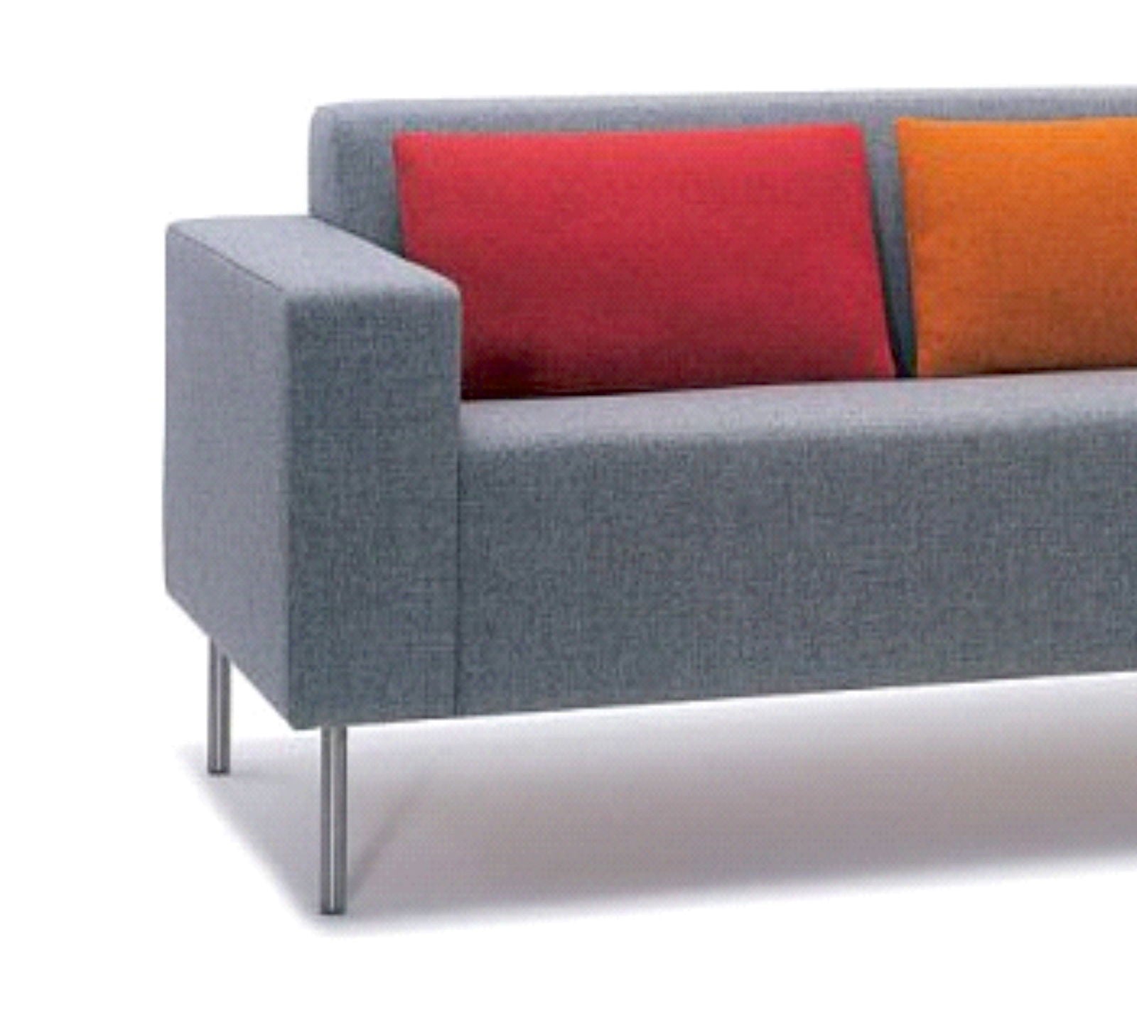3 Seater Sofa Metal Chrome Legs Base Cushioned -