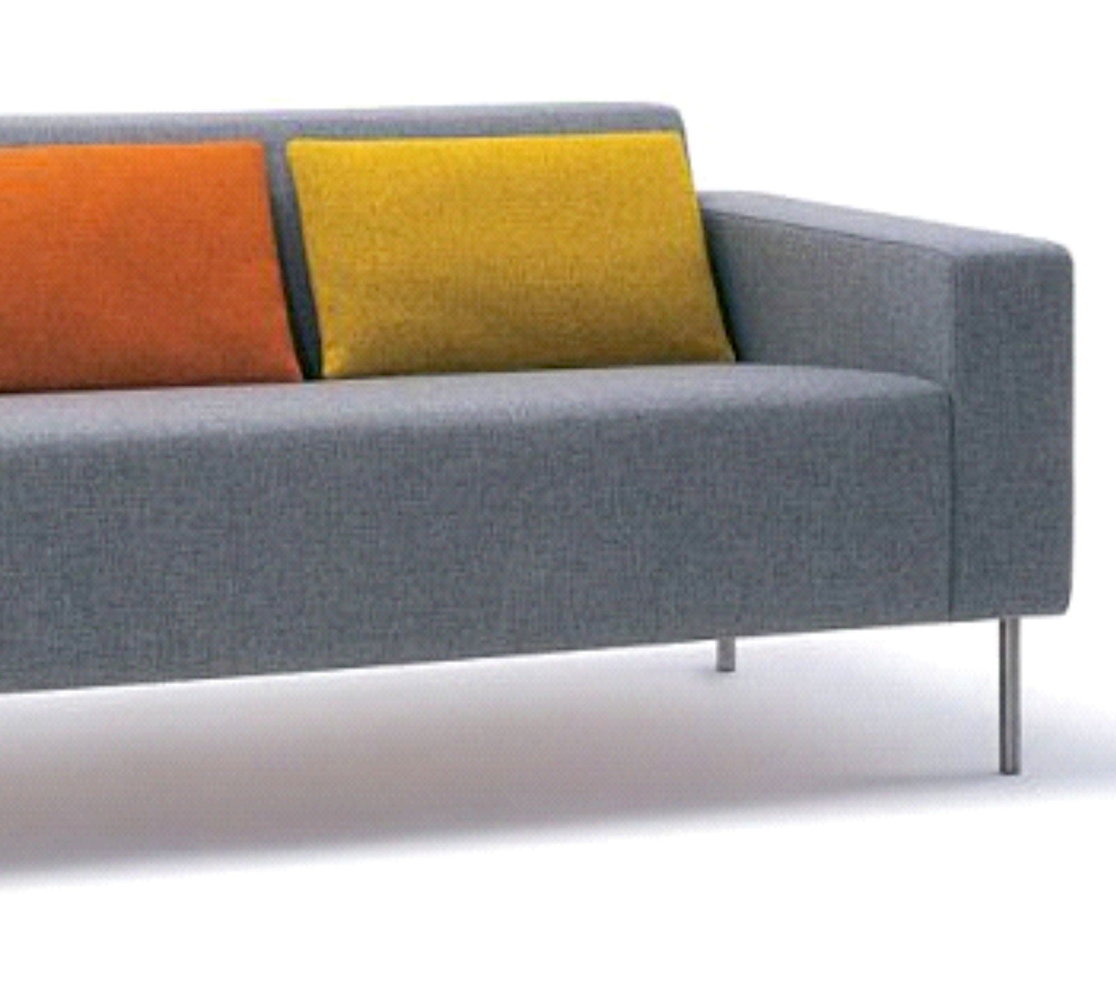 3 Seater Sofa Metal Chrome Legs Base Cushioned -