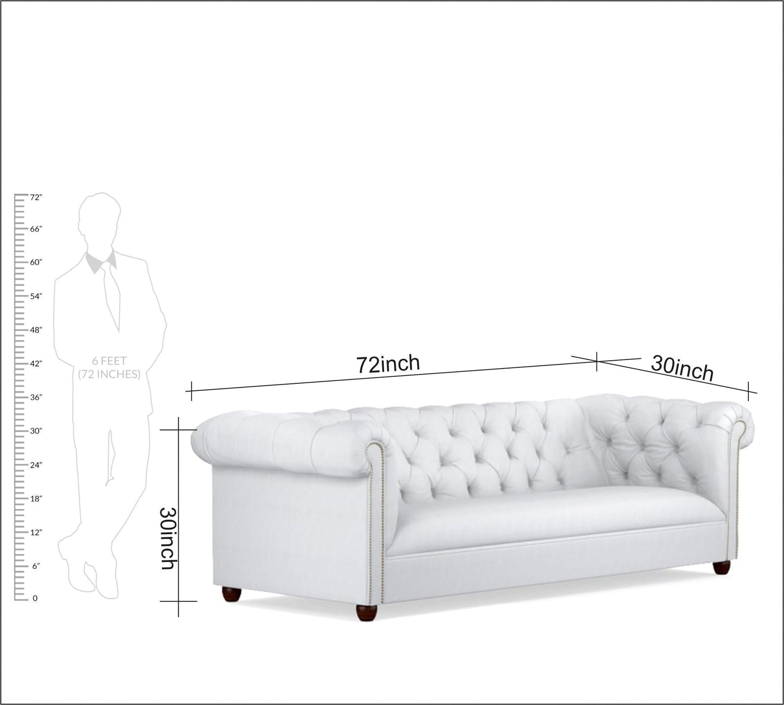3 Seater Sofa in Wooden Frame Base -
