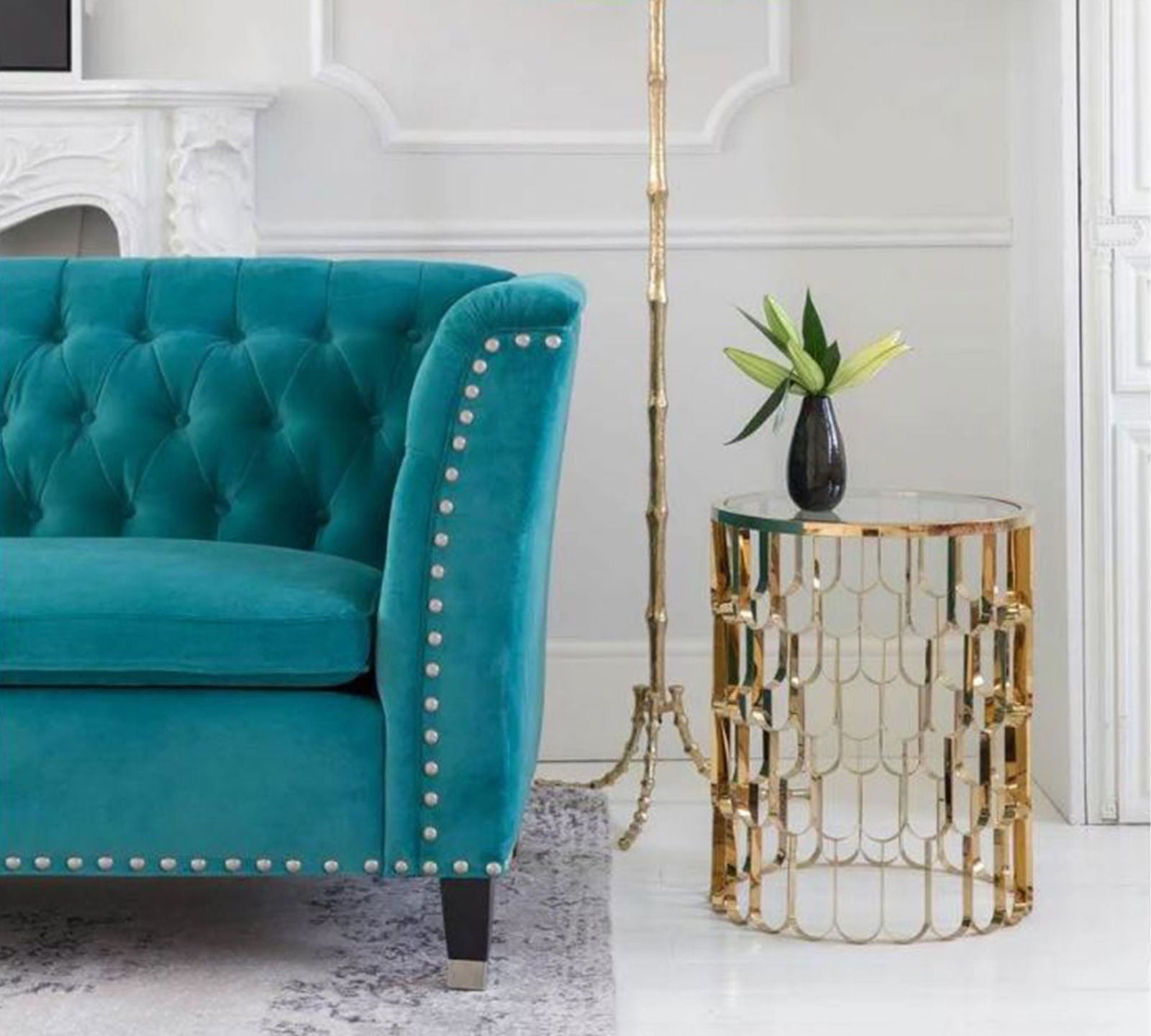 3 Seater Sofa in Wooden Frame Base -