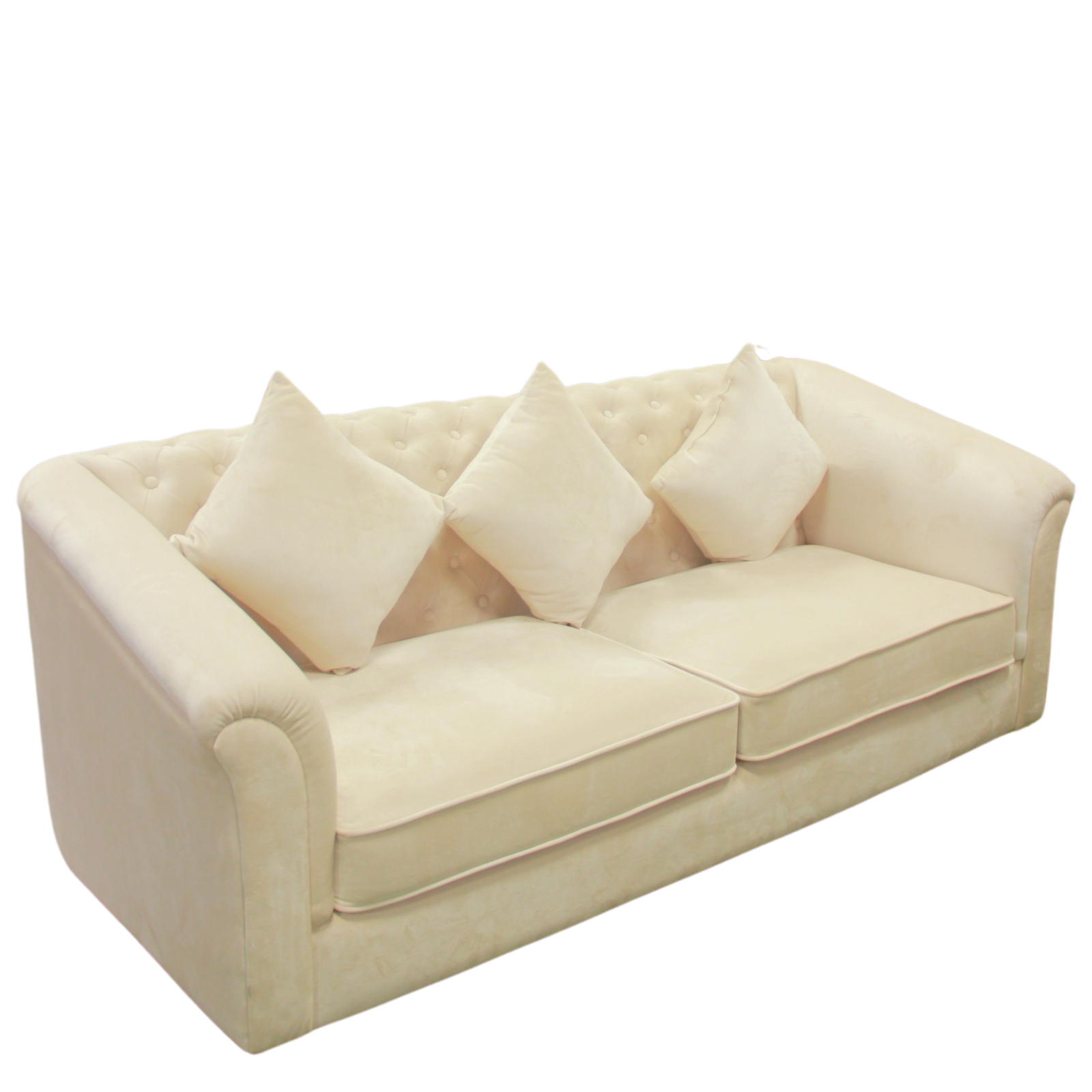 3 Seater Velvet Sofa Fully Cushioned Classic -