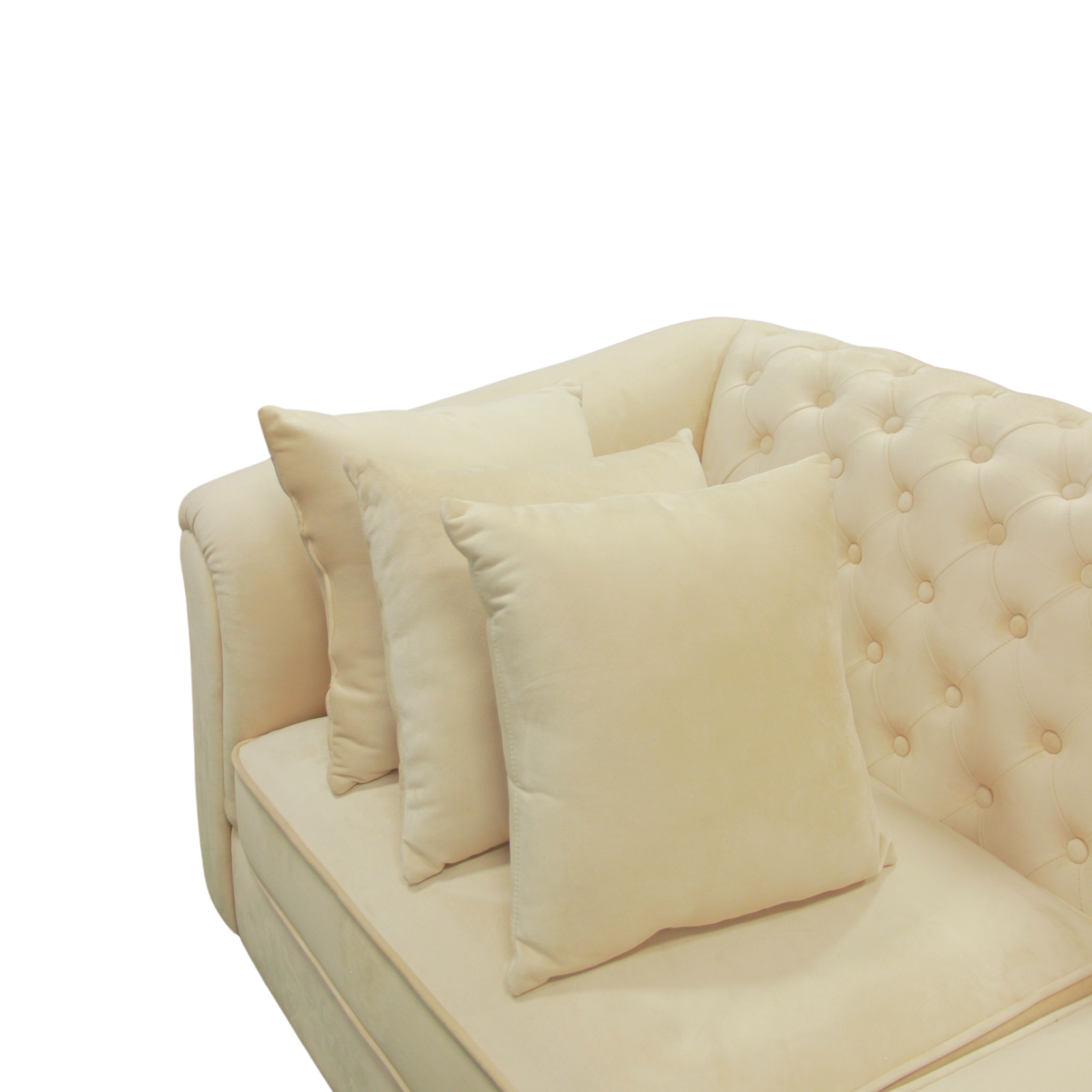 3 Seater Velvet Sofa Fully Cushioned Classic -