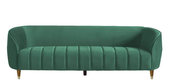 3 Seater Velvet Sofa with Wooden Legs -