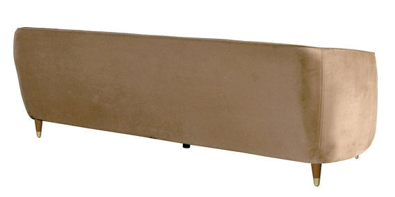 3 Seater Velvet Sofa with Wooden Legs -