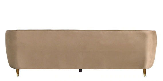 3 Seater Velvet Sofa with Wooden Legs -