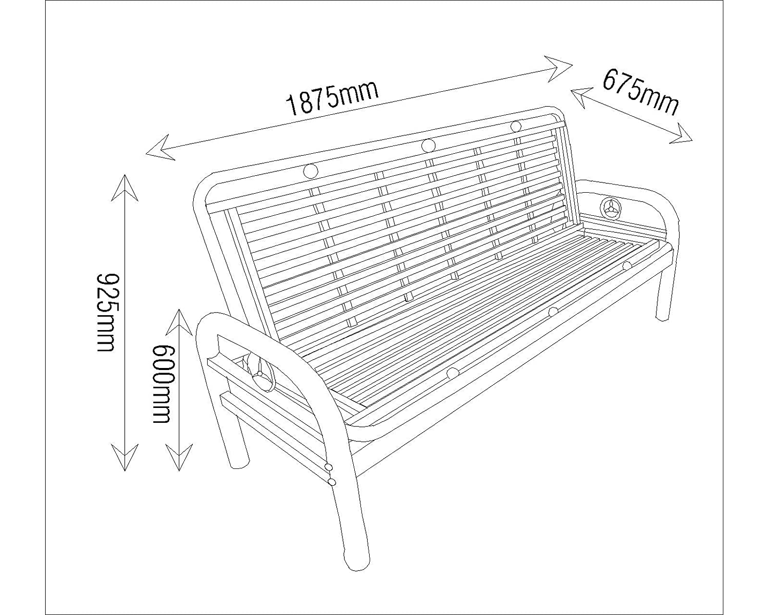 3 Seater Waiting Chair with Stainless Steel Metal Base -