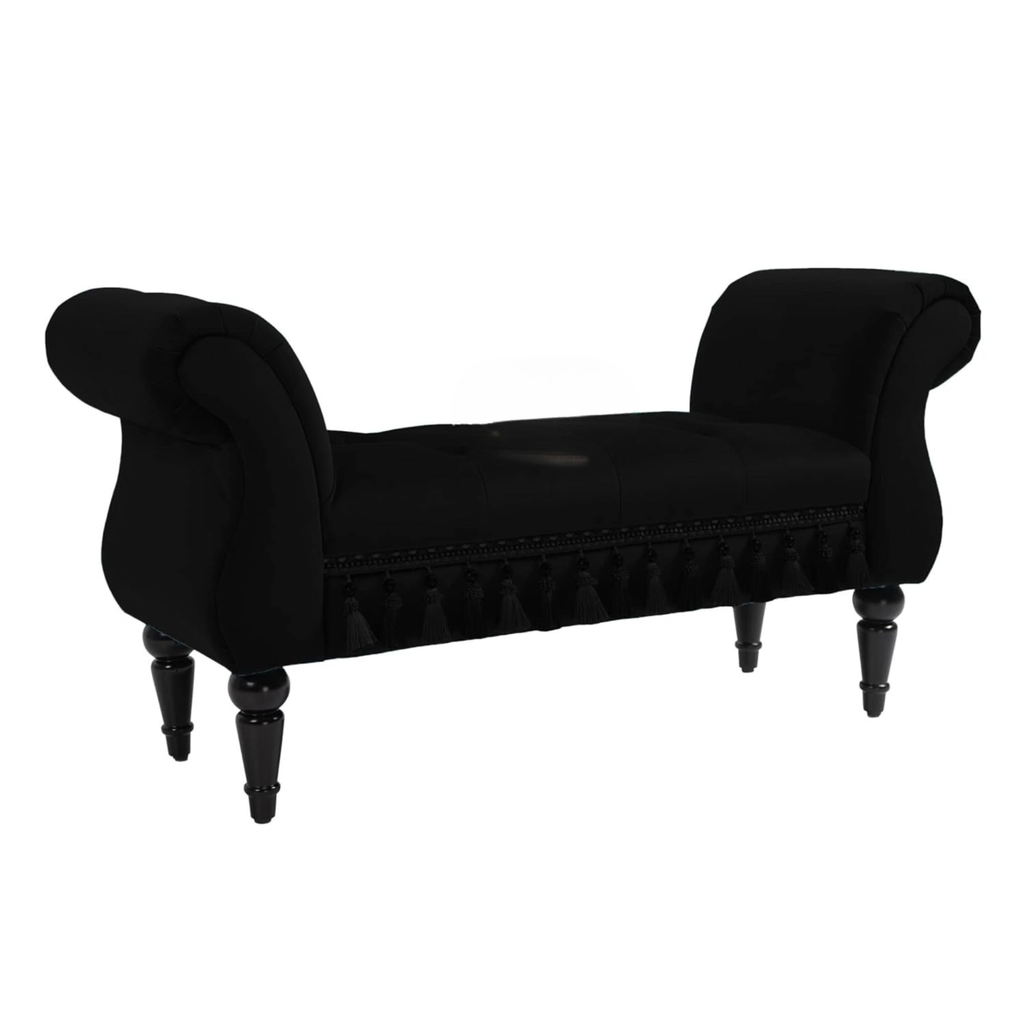 Chaise Lounge Chair Upholstered in Velvet Cozy and Stylish ,Comfortable Durable Design for Living Room or Office -Black