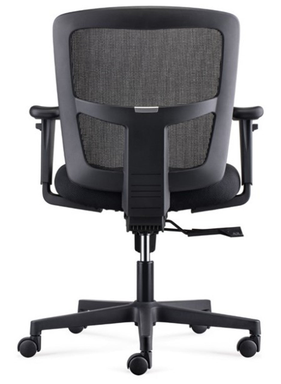 Mesh Office Chair with Adjustable Armrests, Breathable Backrest & Smooth Wheels – Comfortable Black Task Chair for Office & Home
