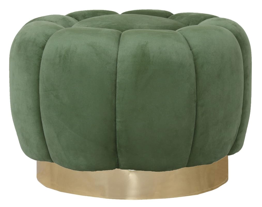 Pouffes Sitting Stool for Living Room, Make up Table Wooden Ottoman Stools, Footstool, Decoration & Dressing Table - Light Green