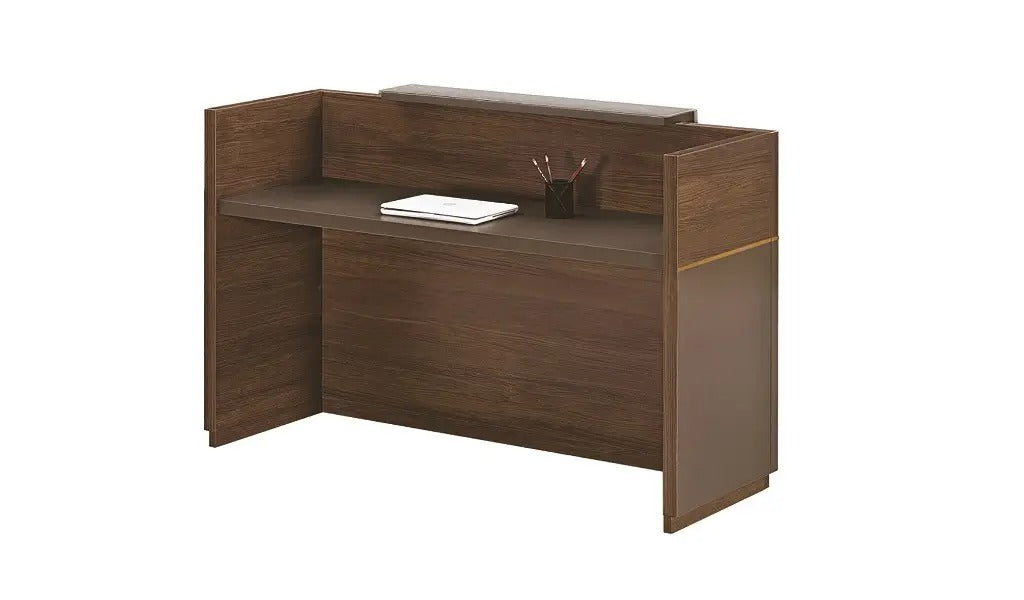 Reception Table C shaped high front panel with MDF wood and laminate for lasting durability, natural feel and luxurious looks