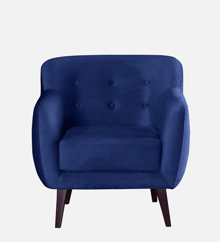 Lounge Chair For Home Furniture Premium & Durable Design Tufted Buttons Armchair Upholstery Velvet Comfortable Seating for Living Room &amp; Offices - Blue