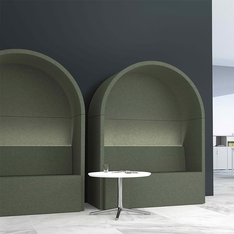 2-Seater Office Focus Sofa with Enclosed Seating Space with Workspace Divider, Sofa with Acoustic Focus Sofa for Open-Plan Offices