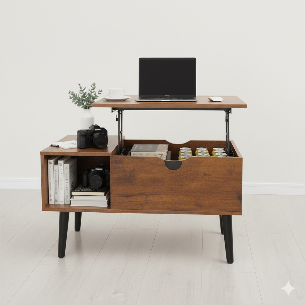Center Table Designed with a Wooden Top and Offering a Sophisticated Look to Home Decor
