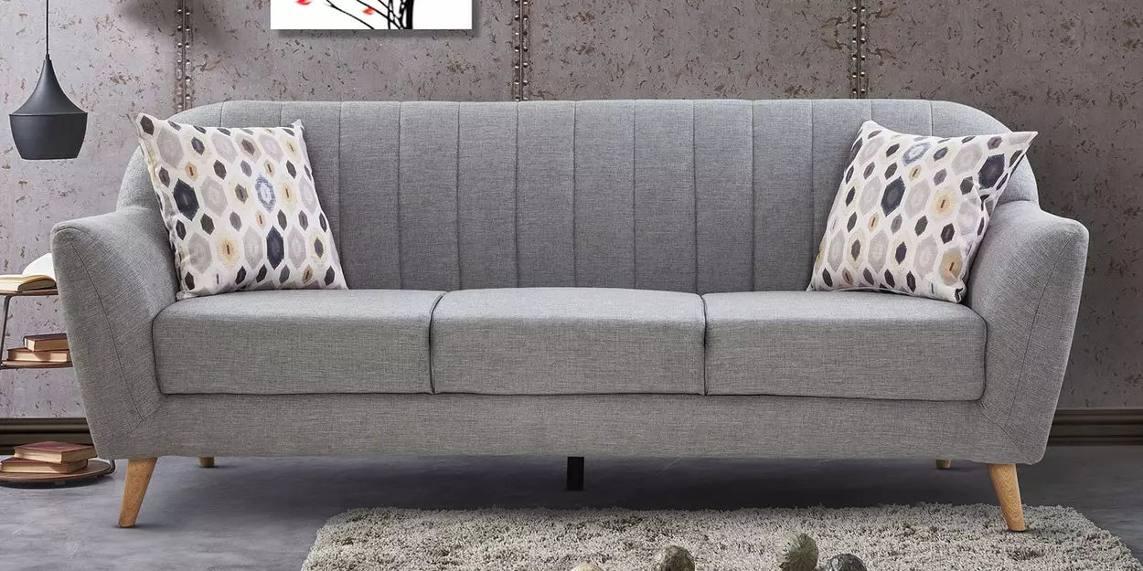 3-seater sofa for Home, suede fabric, ergonomic comfort, and a robust construction for the Living Room