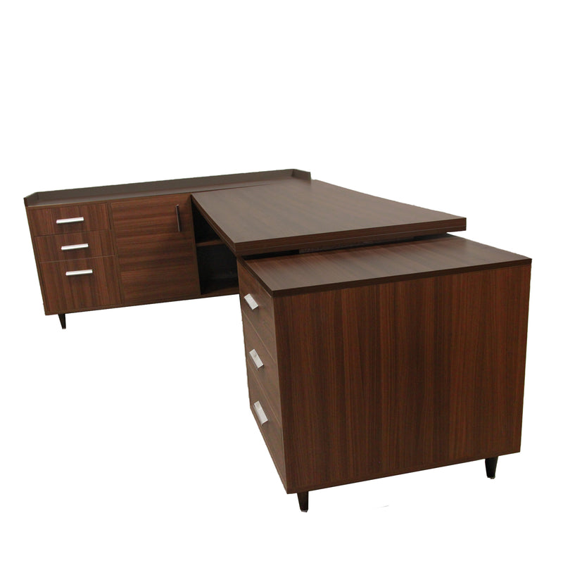Executive Table with Drawer & Openable Shutter & Cabinets