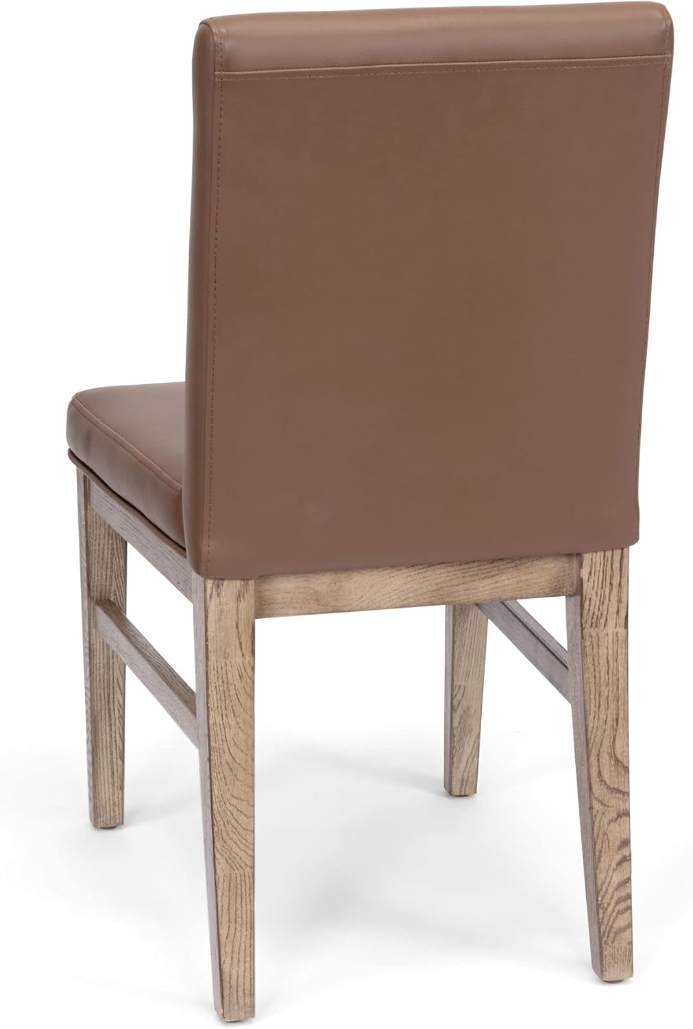 Modern Brown Faux Leather Upholstered Dining Chair with Solid Wood Frame - Comfortable & Stylish Home Seating