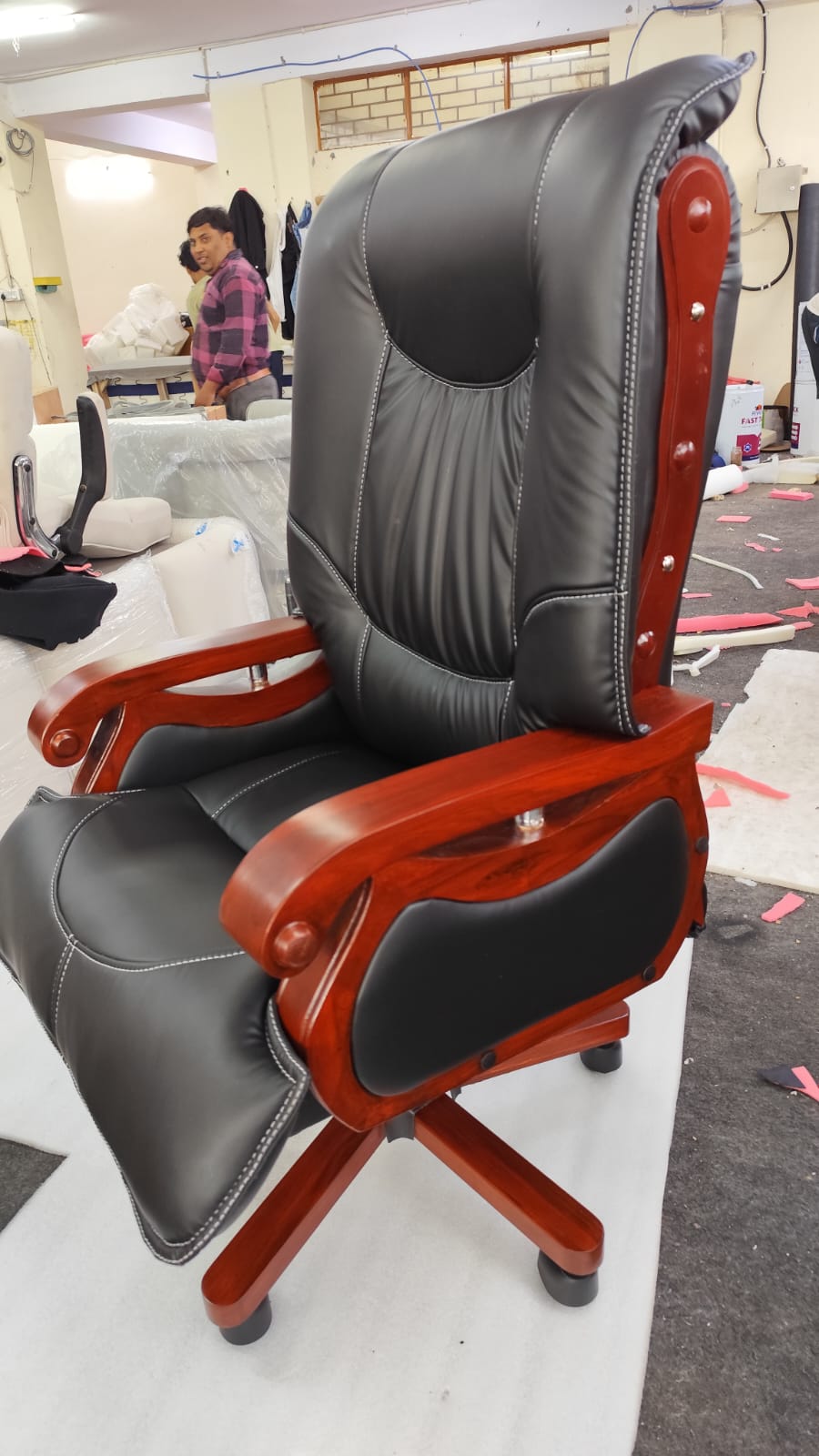 Director Chair for office Modern Design, Plyboard with Leatherette, Height Adjustable, Fixed Armrest & Revolving for Ultimate Comfort and Productivity