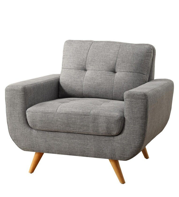 Lounge Chair For Home Furniture Premium & Durable Design Upholstery Fabric Comfortable Seating for Living Room & Offices - Dark Grey