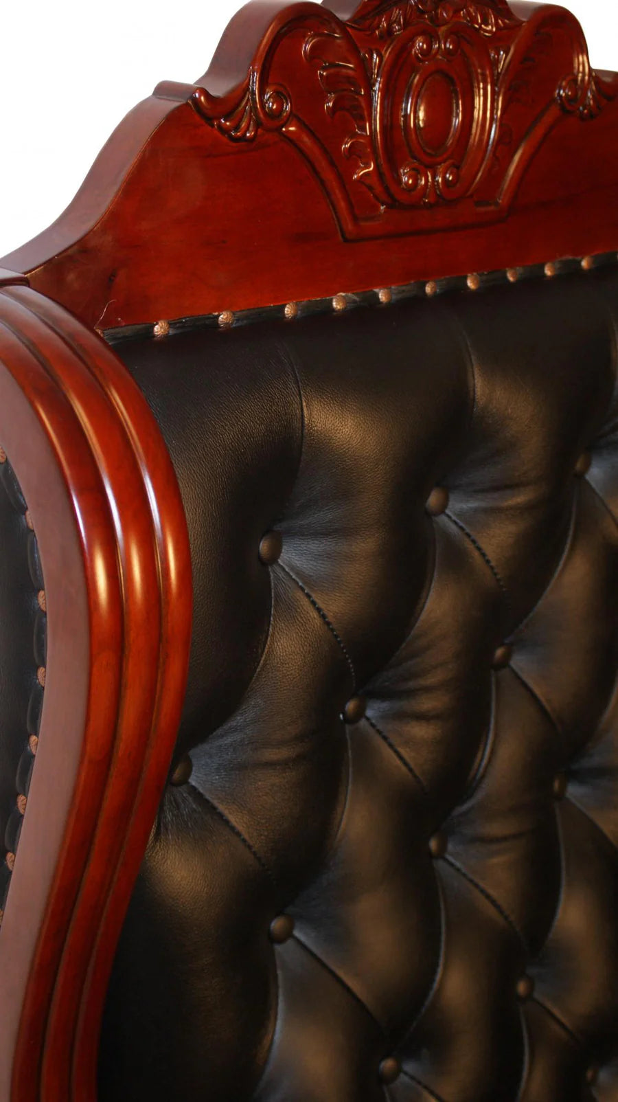 Director Chair Luxury High-Back Leatherette Office Chair with Adjustable Height, Fixed Armrests, Wooden Base, Premium Handcrafted Swivel Tilt Chair