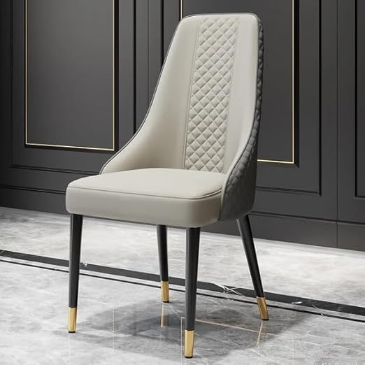 Modern Dining Chair for Home – Premium Leatherette Upholstery with Stainless Steel Legs for Perfect for Dining Room