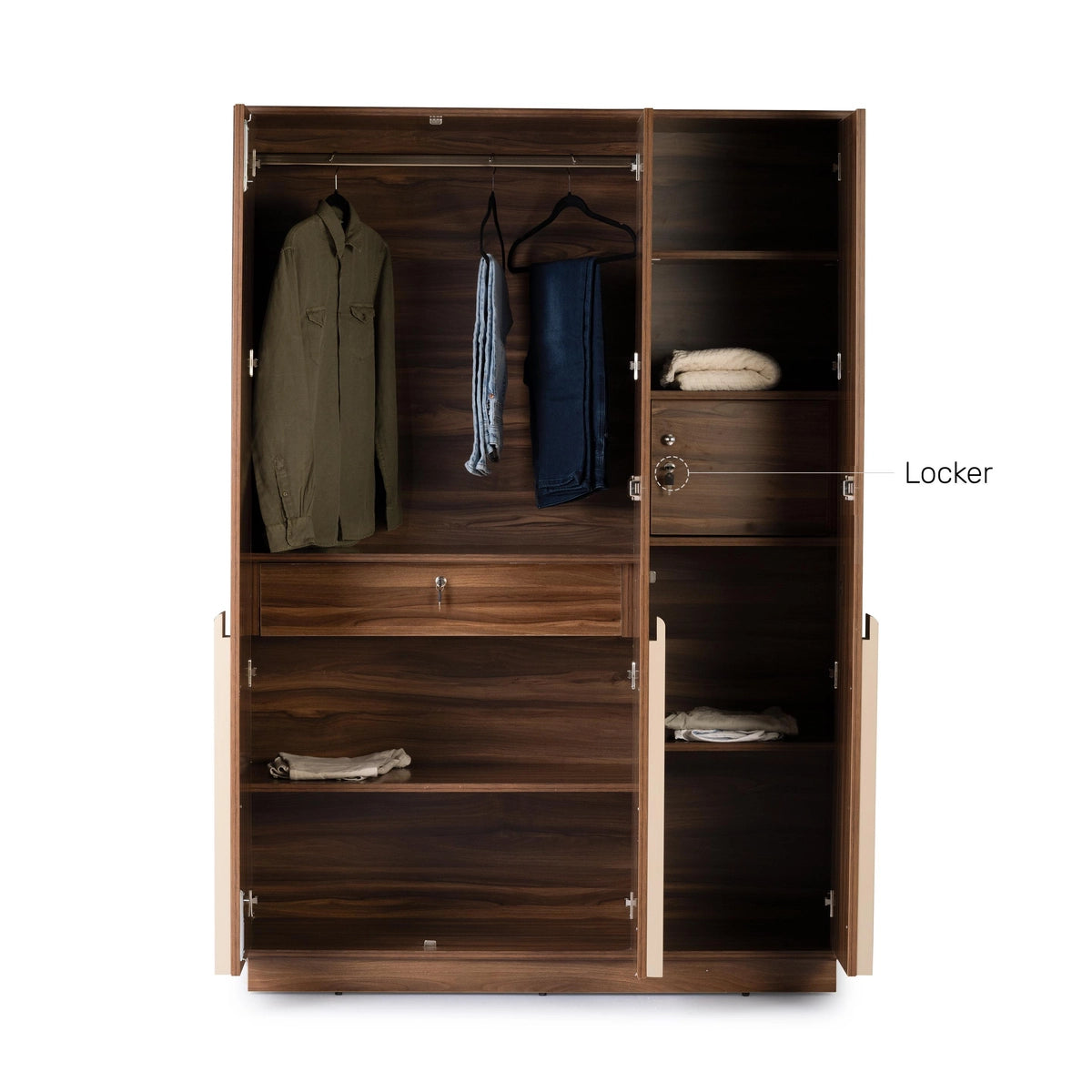 Wardrobe for Compact Bedroom Modern Design-Wardrobe with Modern Finish.
