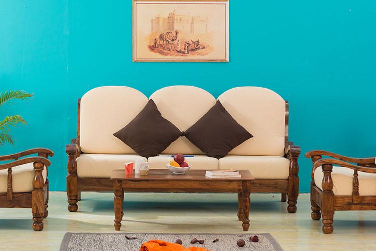 3 Seater Sofa For Home Furniture Upholstery Sued Elegant Fabric and Durable Quality Wooden and Modern Comfortable for Living Hall Room