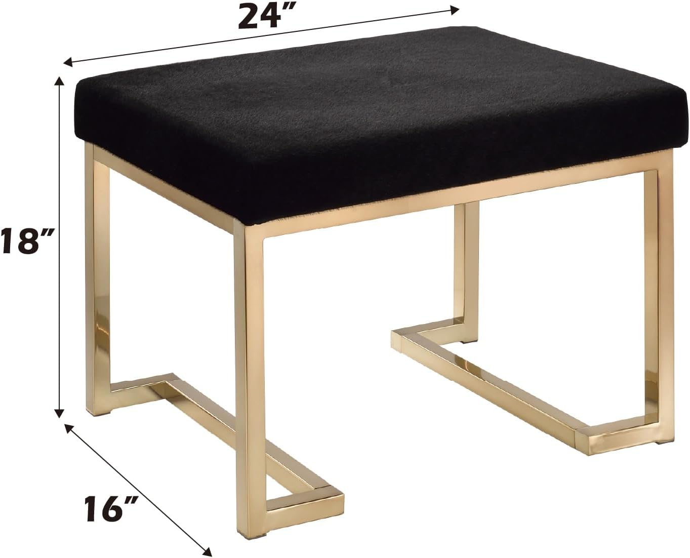 फ़ैब्रिक अपहोल्स्ट्री और मेटल बेस ओटोमन