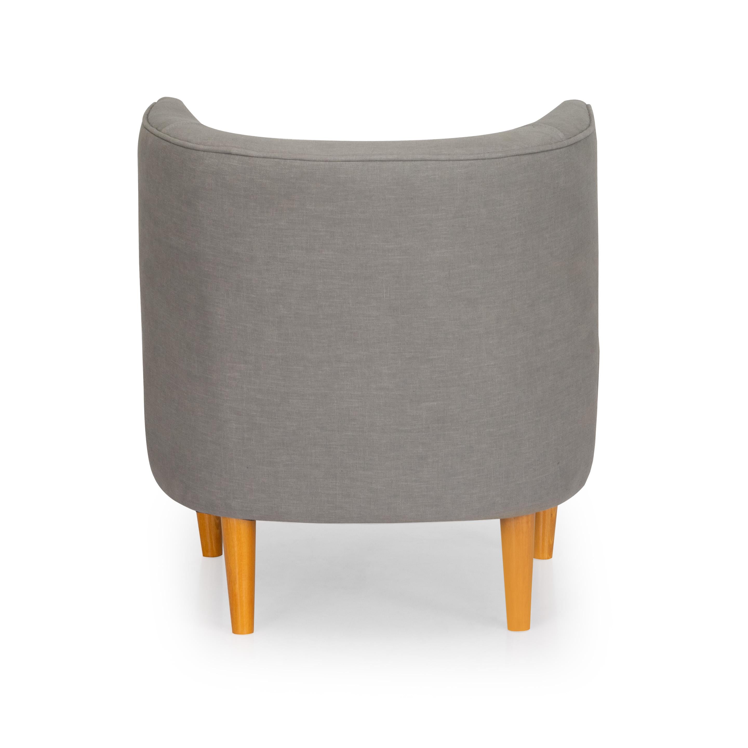 Lounge Chair For Home Furniture Modern & Durable Design Upholstery Fabric Comfortable Seating for Living Room & Offices - Grey