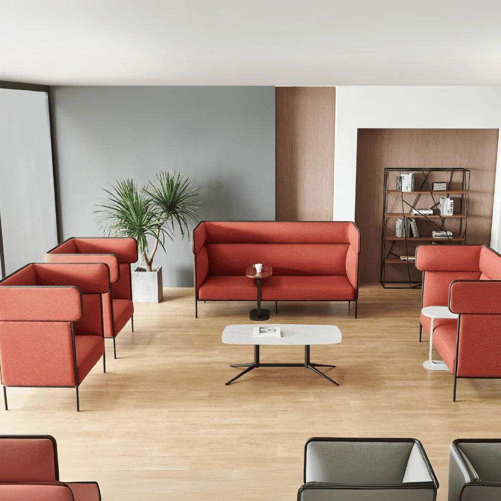 3 Seater Office Sofa for Office Sofa For Reception and Conference Area with Premium Suede Upholstery