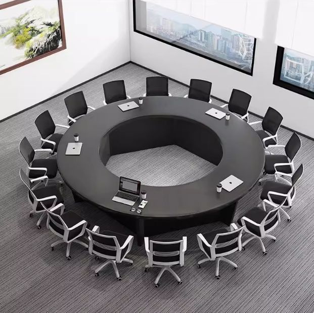 Conference and Meeting Table for Office Furniture & Ergonomic Round Meeting Table with Smooth Finish