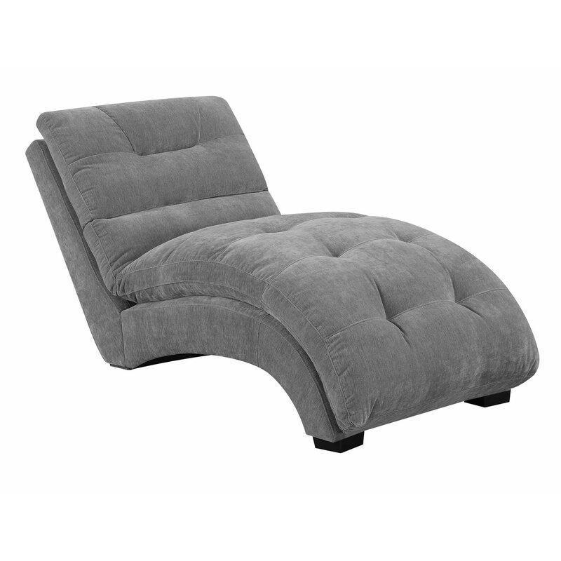 Chaise Lounge Chair For Home Furniture Upholstered in Velvet Cozy and Stylish, Comfortable Durable Design for Living Room Or Office -Dark Grey