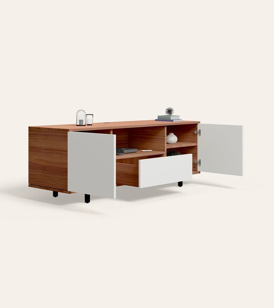 Wooden TV Wall Cabinet with Stylish finish, and Combines Strong Joints, Premium Fittings, and Smooth Edges