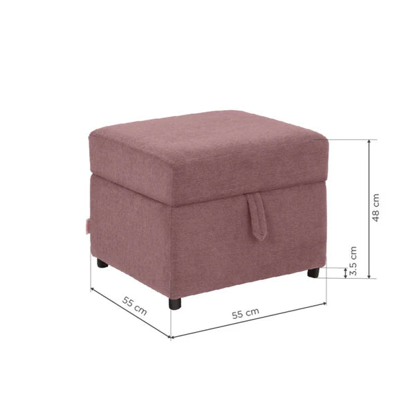 Ottoman Plouffe's For Home Furniture Foot Rest Premium And Durable Design Comfortable Seating for Living Room & Bedroom -Pink