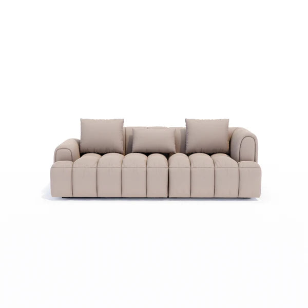 3-Seater Italian Sofa upholstered in leatherette and Wodden structure for long lasting comfort and modern and luxury Design