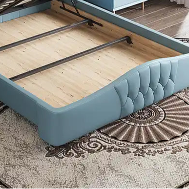 Luxury King Size Bed for Home Furniture Made in Wooden with Upholstery Modern Design and Storage & Hydraulic Hydraulic Lift Mechanism