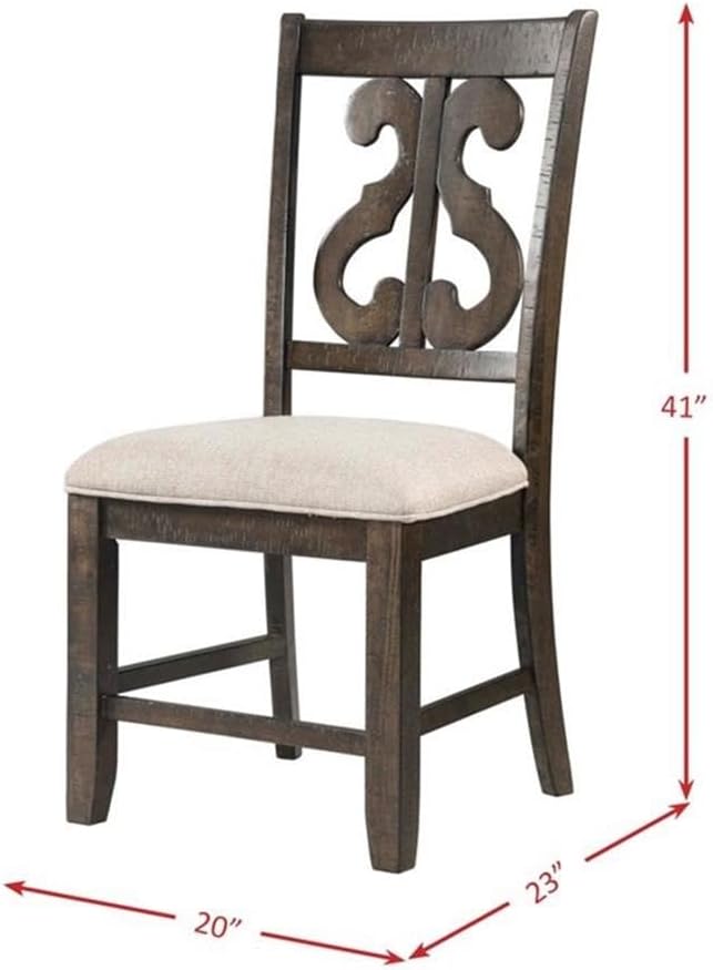 Elegant Farmhouse Dining Chair  - Solid Wood & Upholstered Seating for Kitchen & Dining Room