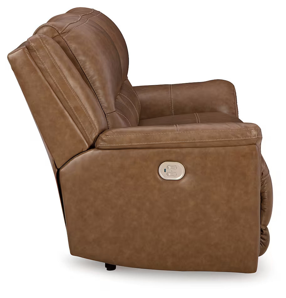 2 Seater & Reclining Sofa For Home Furniture, Upholstery Pu Leatherette Modern And Durable Design For Living Room -Brown